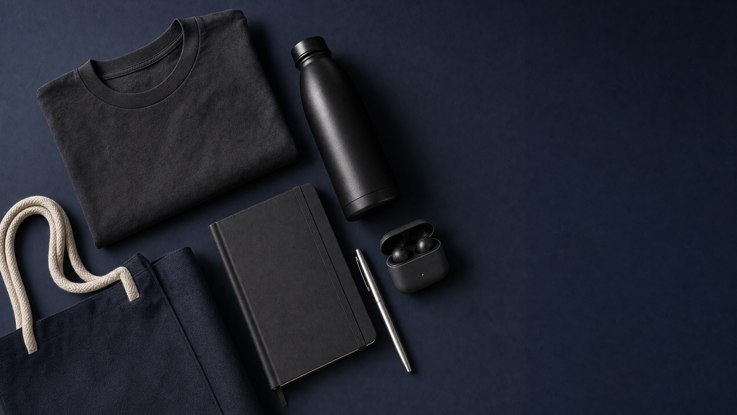 BrandedHQ hero — premium branded merchandise mockup